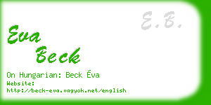eva beck business card
